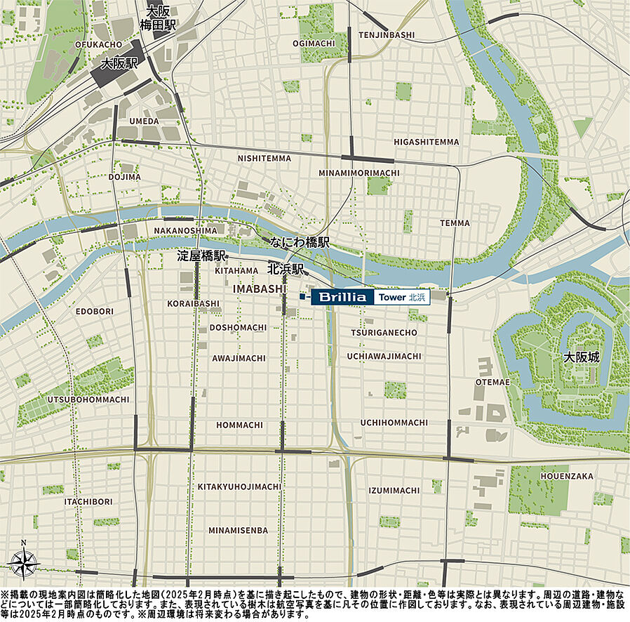 Brillia Tower 北浜：案内図