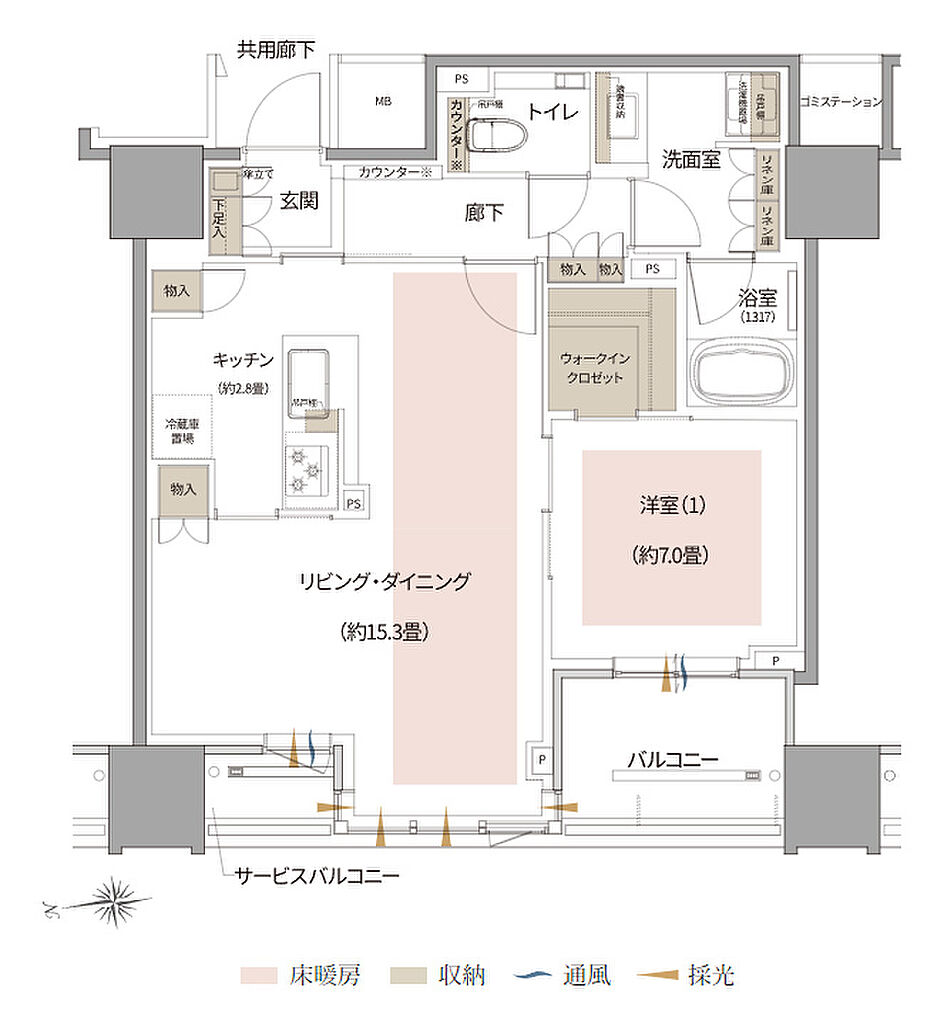 Brillia Tower 北浜 間取り G2【セレクトプラン2】