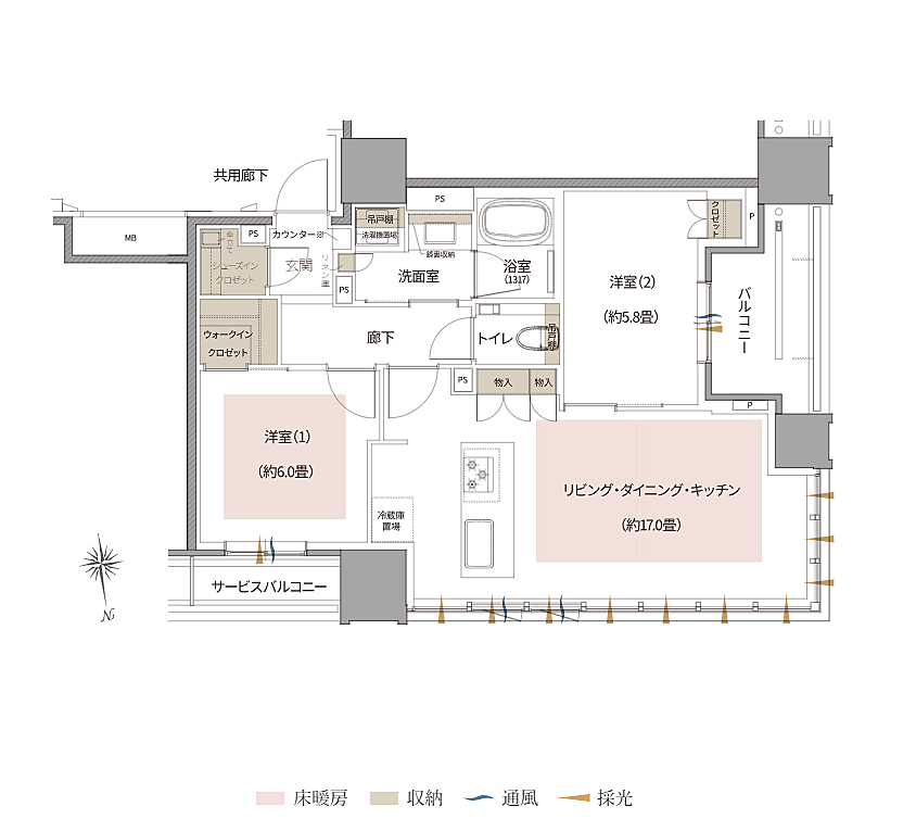 Brillia Tower 北浜 間取り H