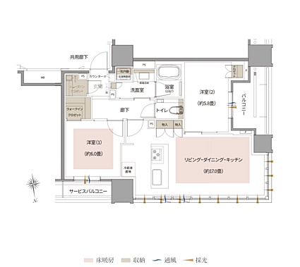 Brillia Tower 北浜 間取り H