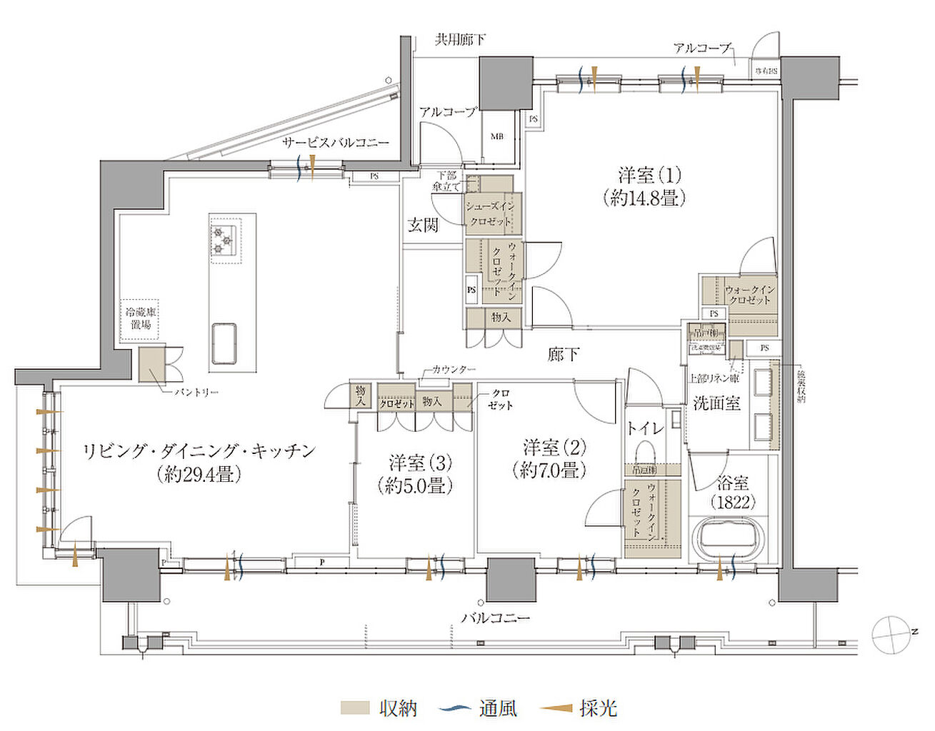Brillia Tower 神戸駅前 間取り L【セレクトプラン2】
