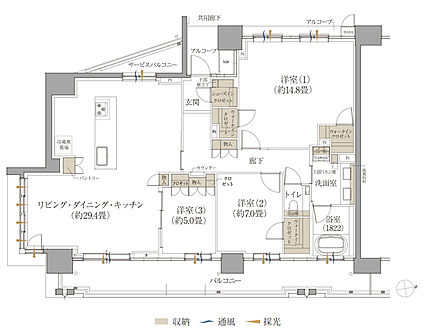 Brillia Tower 神戸駅前 間取り L【セレクトプラン2】