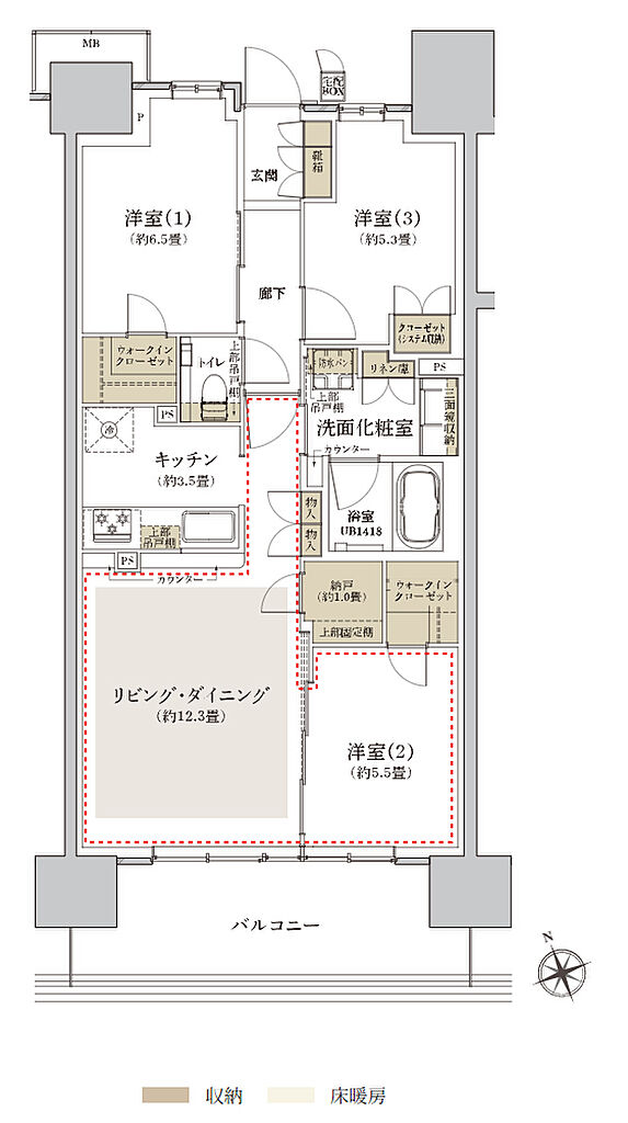 プラウド宇都宮馬場通り ( 第2期 6次 ) 間取り C