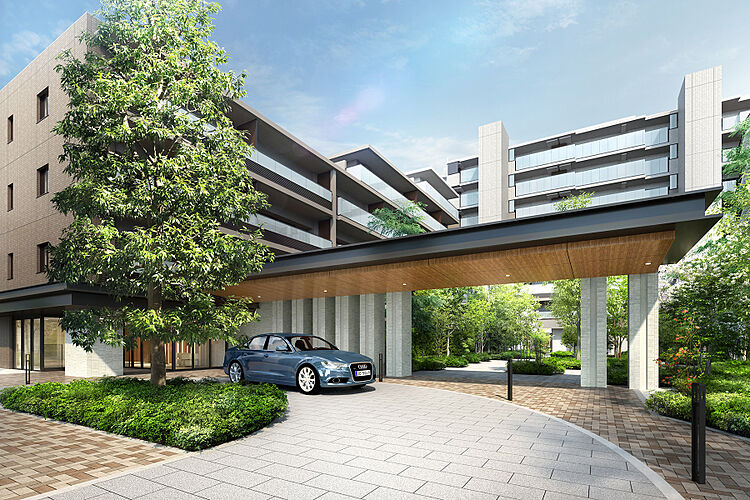 プラウドシティ国立 ( 第2期 3次 ) 車寄せ完成予想CG