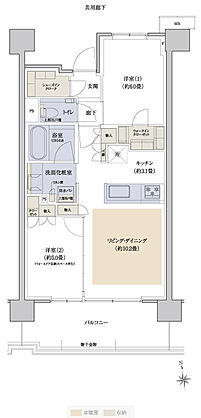 プラウドシティ国立 ( 第2期 3次 ) 間取り F-08