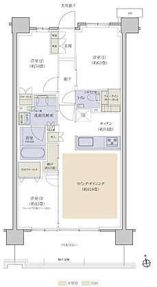 プラウドシティ国立 ( 第2期 3次 ) 間取り F-16