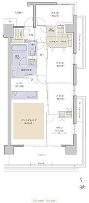 プラウドシティ国立 ( 第3期 ) 間取り A-11