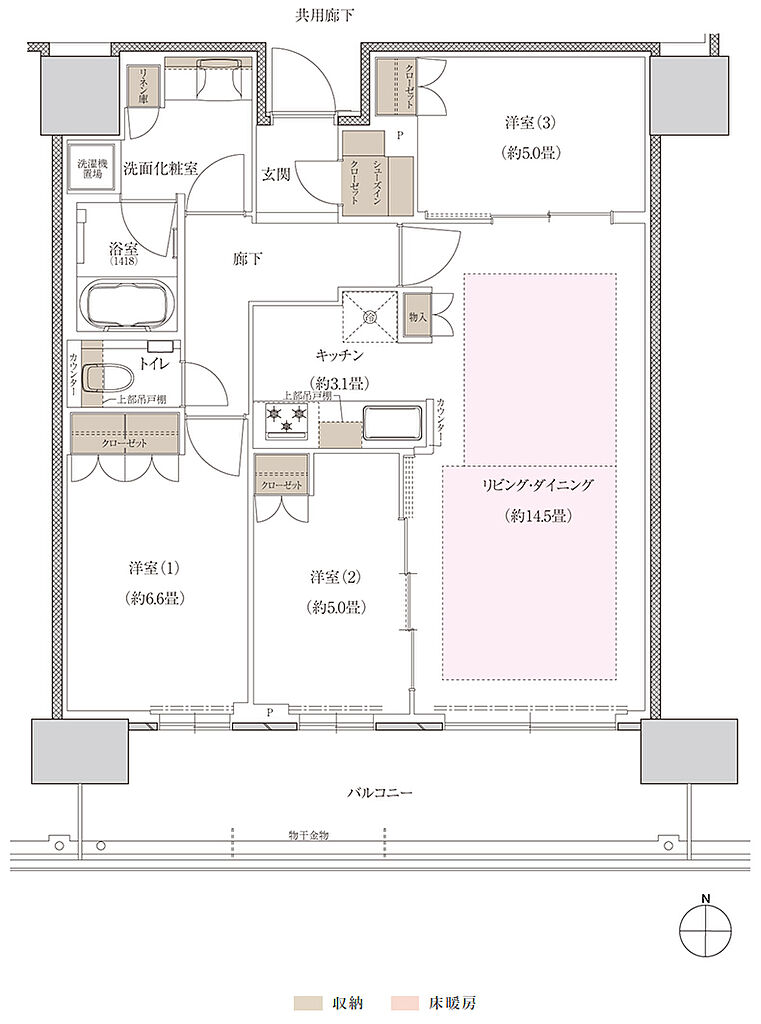 プラウドタワー神戸垂水 間取り 77SK