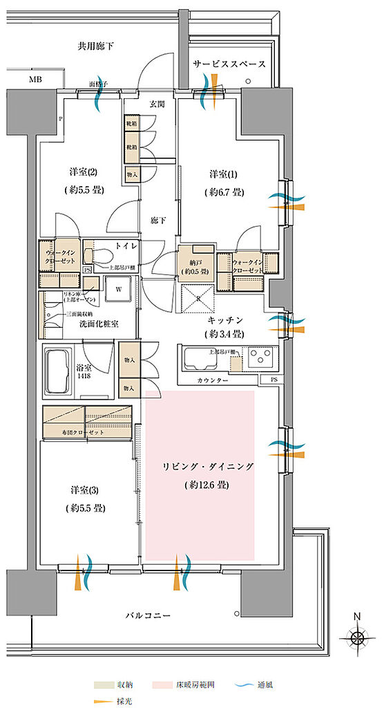 オハナ 東鷲宮フロント ( 第1期 6次 ) 間取り 【ブライトサイト】L