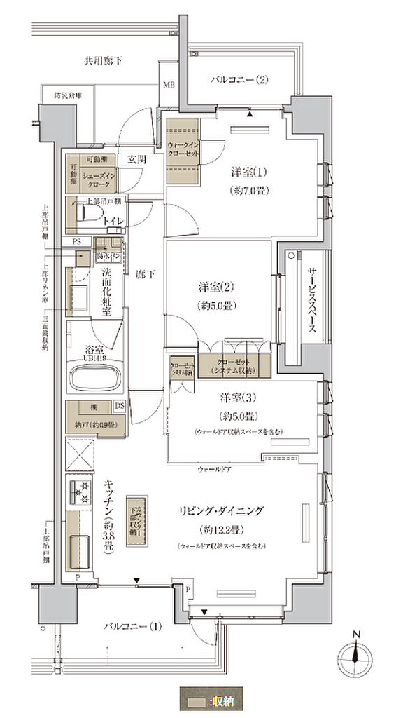 プラウド等々力ガーデンコート 間取り M