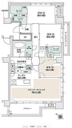 プラウド三鷹 ( 第2期 ) 間取り K
