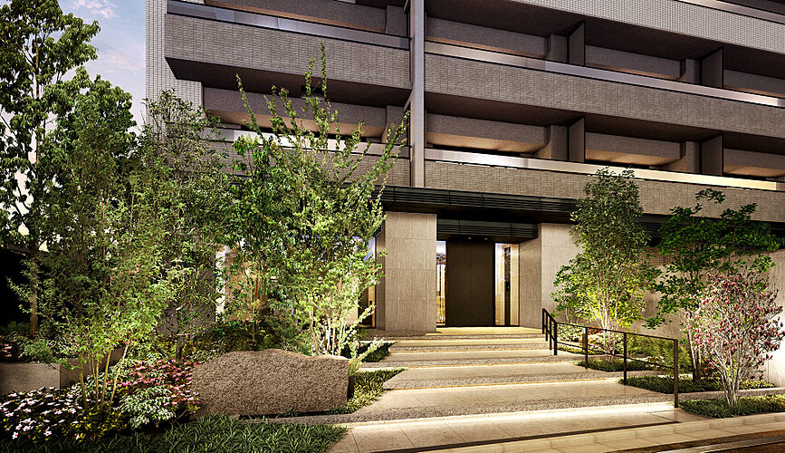 プラウド川崎アベニュー ( 第1期 4次 ) エントランス外観完成予想CG