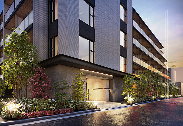 プラウド新丸子エアリーコート ( 第2期 ) エントランス完成予想CG<br />
