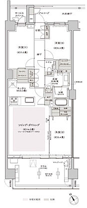 プラウド八事清水ケ岡 ( 第3期 ) 間取り A1t