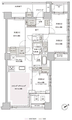 プラウド八事清水ケ岡 ( 第3期 ) 間取り J