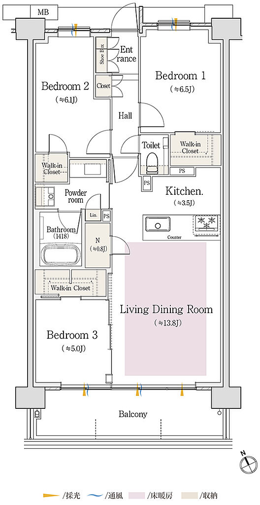 プラウド池下高見 ( 第2期 5次 ) 間取り F