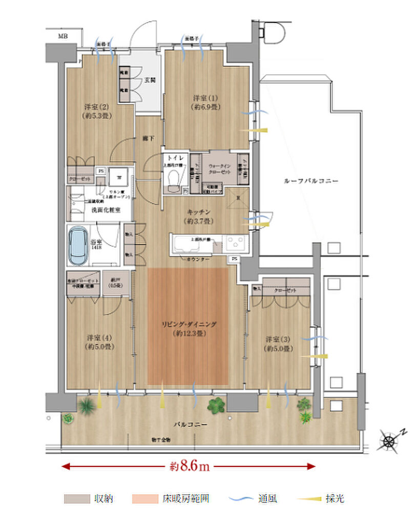 オハナ 古淵ガーデニア ( 第1期 4次 ) 間取り Nr