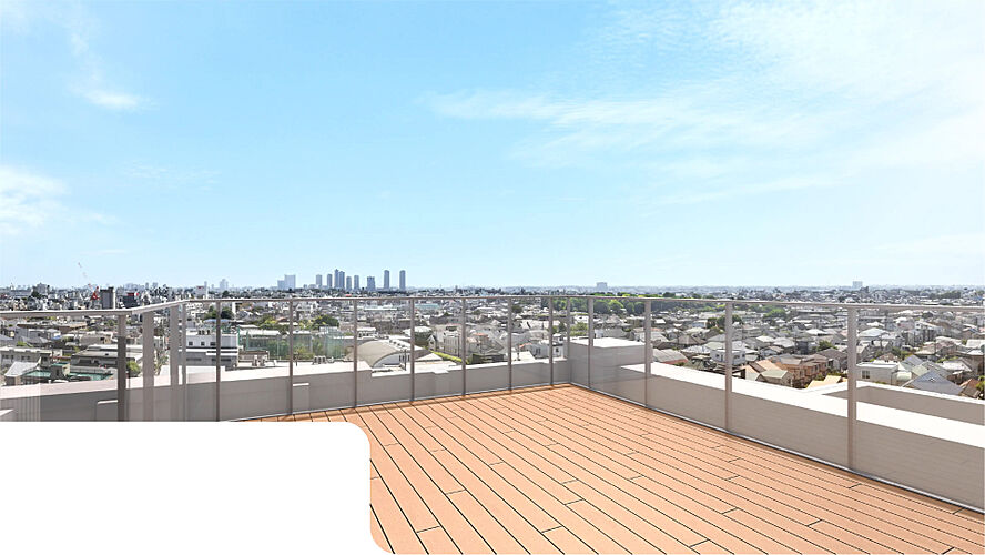 プラウド自由が丘ヒルトップ ルーフトップテラス完成予想CG