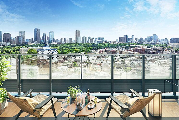 プラウド四谷 バルコニー完成予想CG（14階）