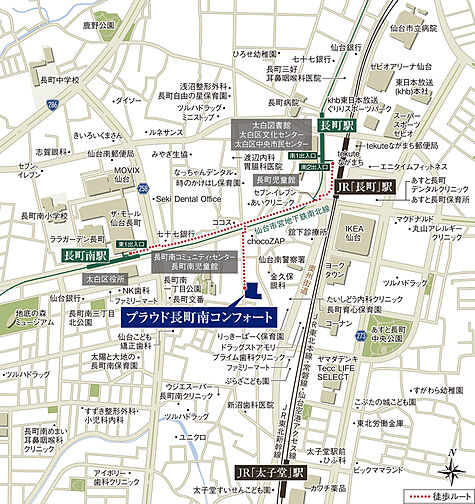 プラウド長町南コンフォート 現地案内図