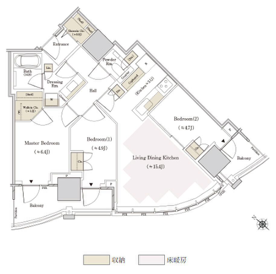 ＴＨＥ　ＴＯＹＯＭＩ　ＴＯＷＥＲ　ＭＡＲＩＮＥ＆ＳＫＹ 間取り W-73Gsw