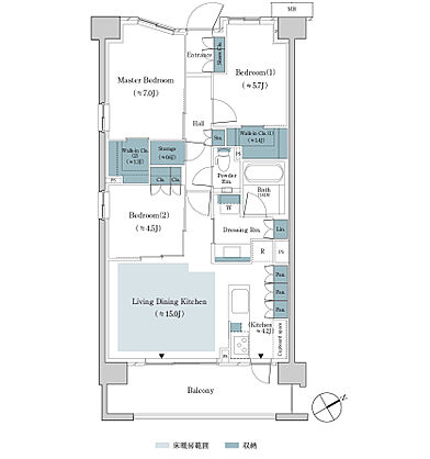 パークホームズ上板橋 間取り 75E