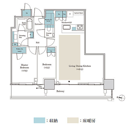 パークタワー大阪堂島浜 間取り S-75Aw【MENU】