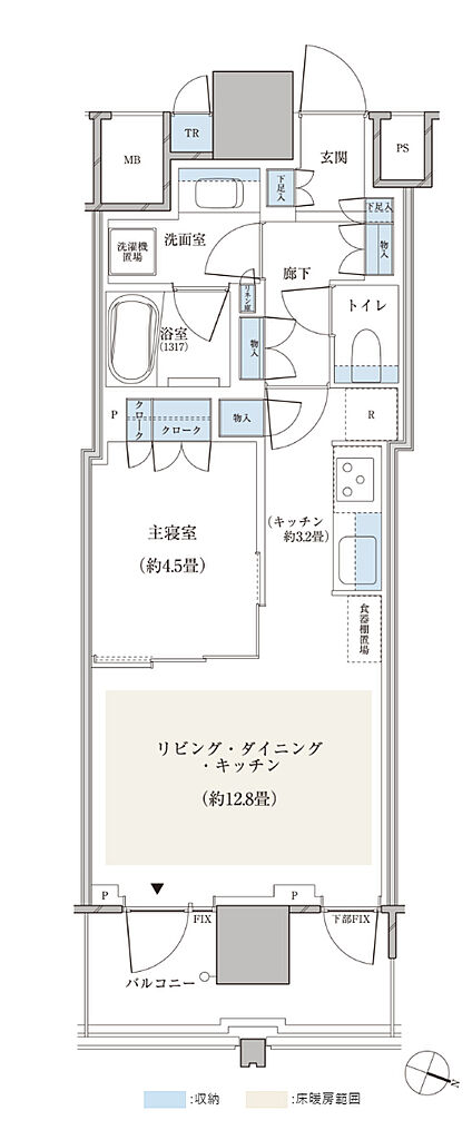 パークシティ小岩　ザ　タワー 間取り 43E