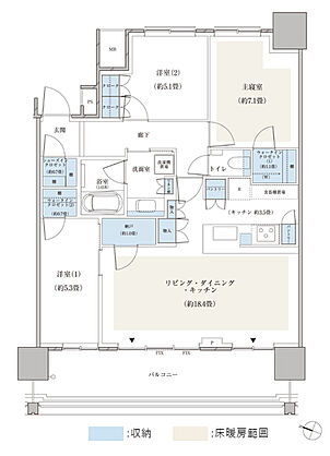 パークシティ小岩　ザ　タワー 間取り 82W
