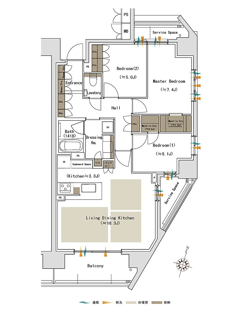 パークホームズ一社 間取り 83C