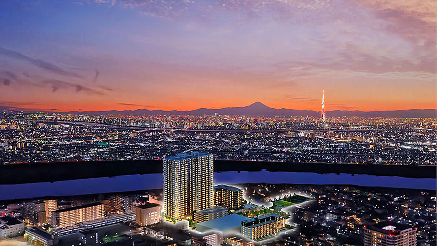 リーフシティ市川　ザ・タワー 外観完成予想CG