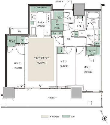 リーフシティ市川　ザ・タワー 間取り S78K1