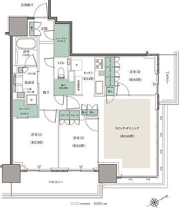 リーフシティ市川　ザ・タワー 間取り NE83L