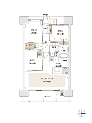 パークホームズ段原 間取り B