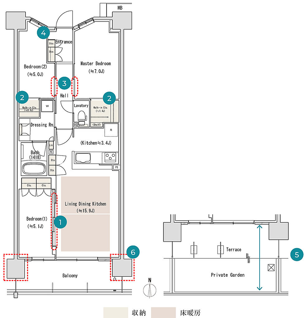 パークホームズＬａＬａ名古屋みなとアクルス　シーズンズ 間取り S1-73H1g
