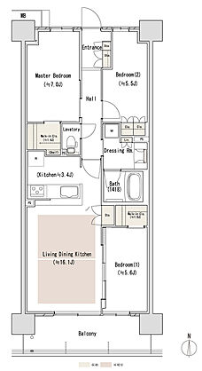 パークホームズＬａＬａ名古屋みなとアクルス　シーズンズ 間取り S1-76L2