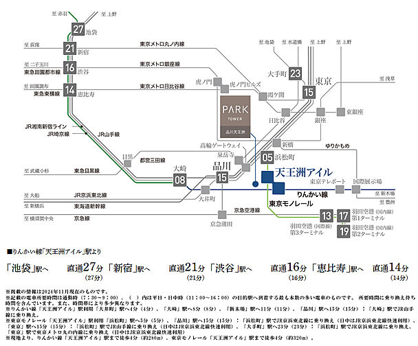 パークタワー品川天王洲 アクセス図