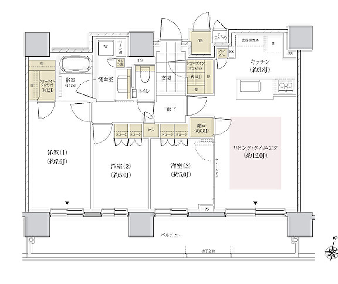 パークホームズ円山表参道フロント 間取り E