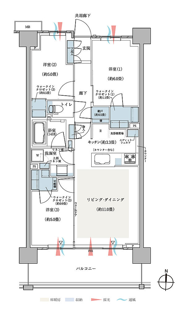 ＣＥＮＴＲＡＬ　ＡＩＲ　ＣＩＴＹ　ＲＥＳＩＤＥＮＣＥ　II 間取り B2