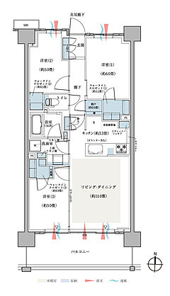 ＣＥＮＴＲＡＬ　ＡＩＲ　ＣＩＴＹ　ＲＥＳＩＤＥＮＣＥ　II 間取り B2