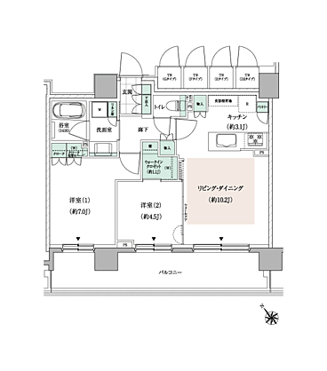 パークホームズ東札幌 間取り E