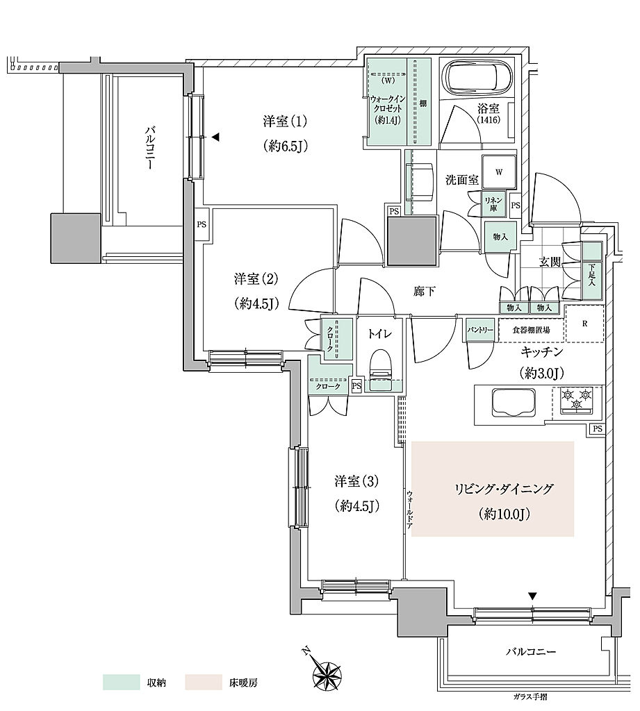 パークホームズ東札幌 間取り F