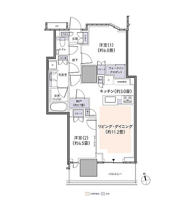 パークタワー柏の葉キャンパス 間取り S60Ct