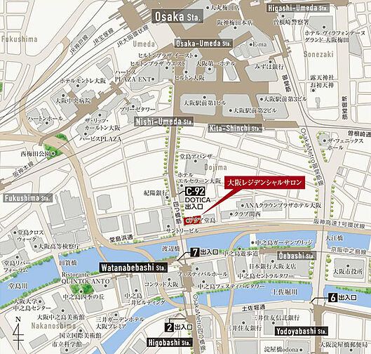 パークタワー大阪天満橋 モデルルーム案内図