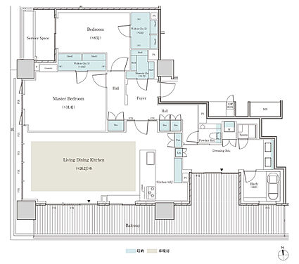 パークタワー大阪天満橋 間取り P-125A