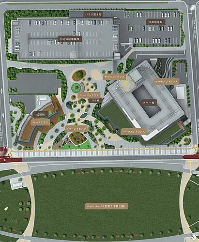 幕張ベイパーク　ブルームテラスタワー 敷地配置完成予想CG