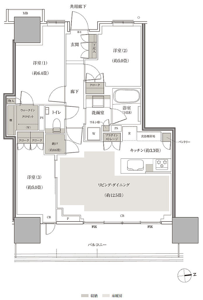 幕張ベイパーク　ブルームテラスタワー 間取り E72