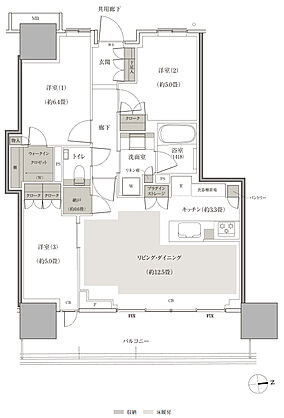 幕張ベイパーク　ブルームテラスタワー 間取り E72