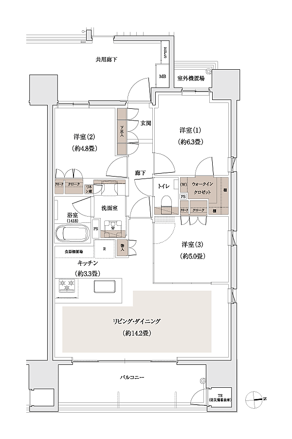パークホームズ大濠公園ミッド 間取り H1