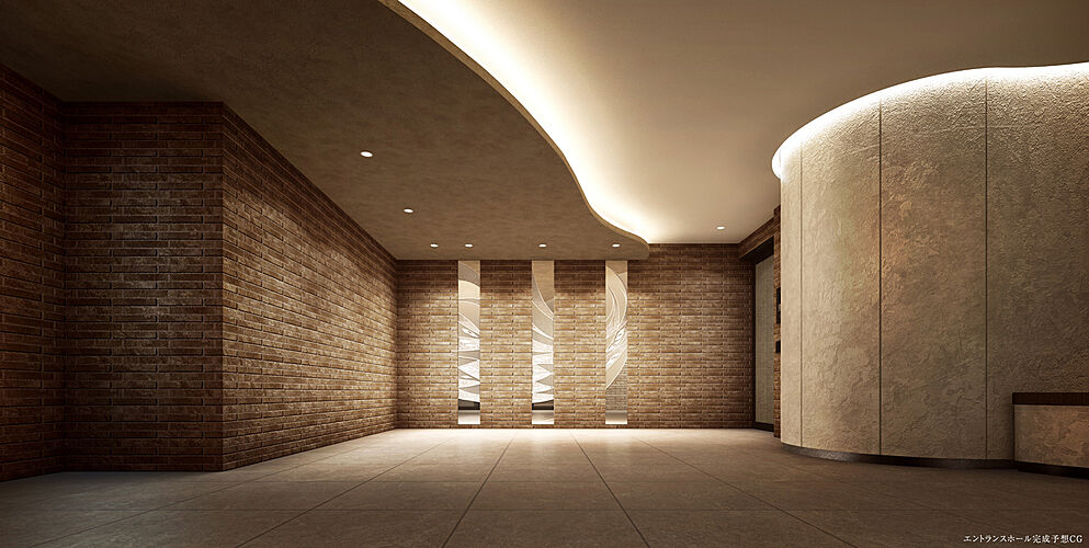 パークホームズ横浜伊勢町 エントランスホール完成予想CG